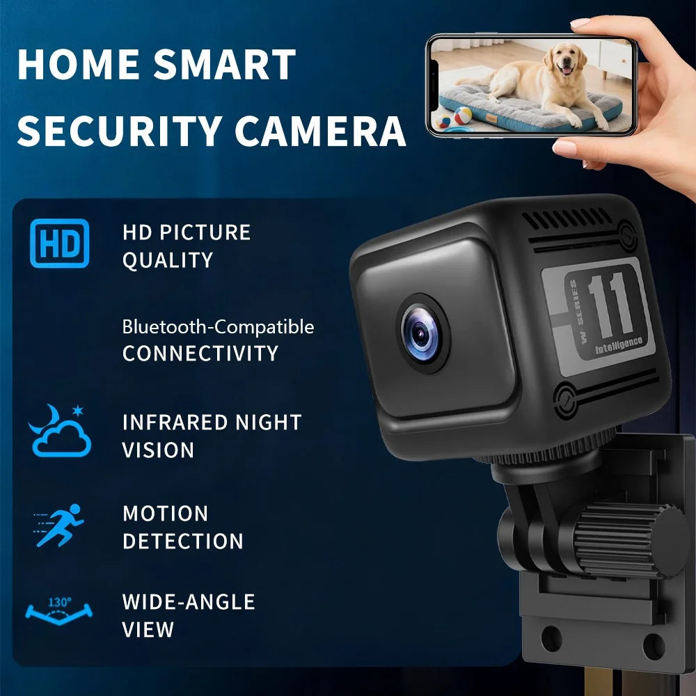 W11 WiFi Mini Camera HD Night Vision Wireless Security Camera with Motion Detection for Home Surveillance - Black - 6