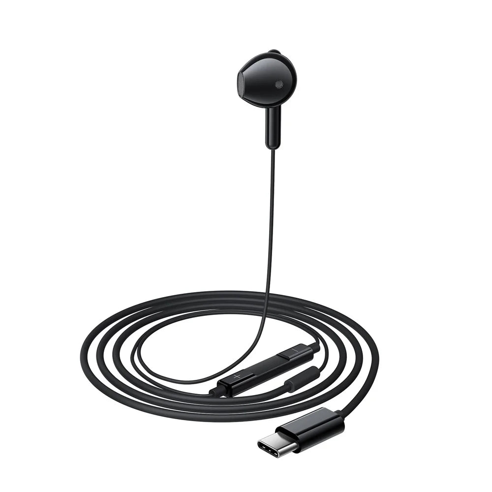 ACEFAST L9 USB-C Wired Earphones Single Ear with Mic In-Line Controls for Smartphones / Tablets - Black - 2