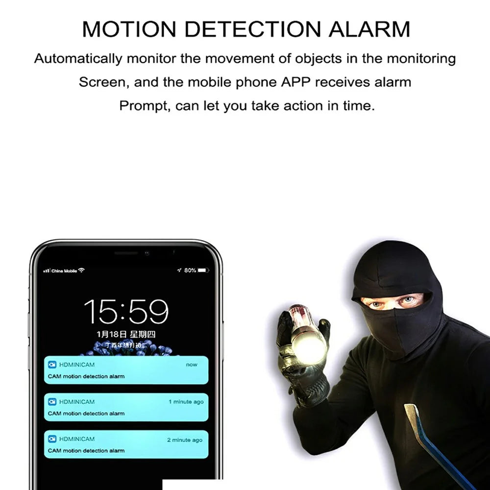 A19 Bluetooth-Compatible Wireless WiFi Camera 1080P HD Infrared Night Vision Camera with Motion Detection Alarm for Home - 5