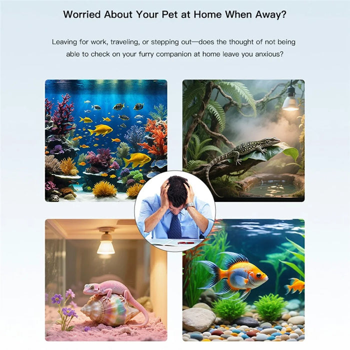 S20M Aquarium Camera Home Two-Way Audio Security Camera Support HD Night Vision for Fish Reptiles - Black - 3