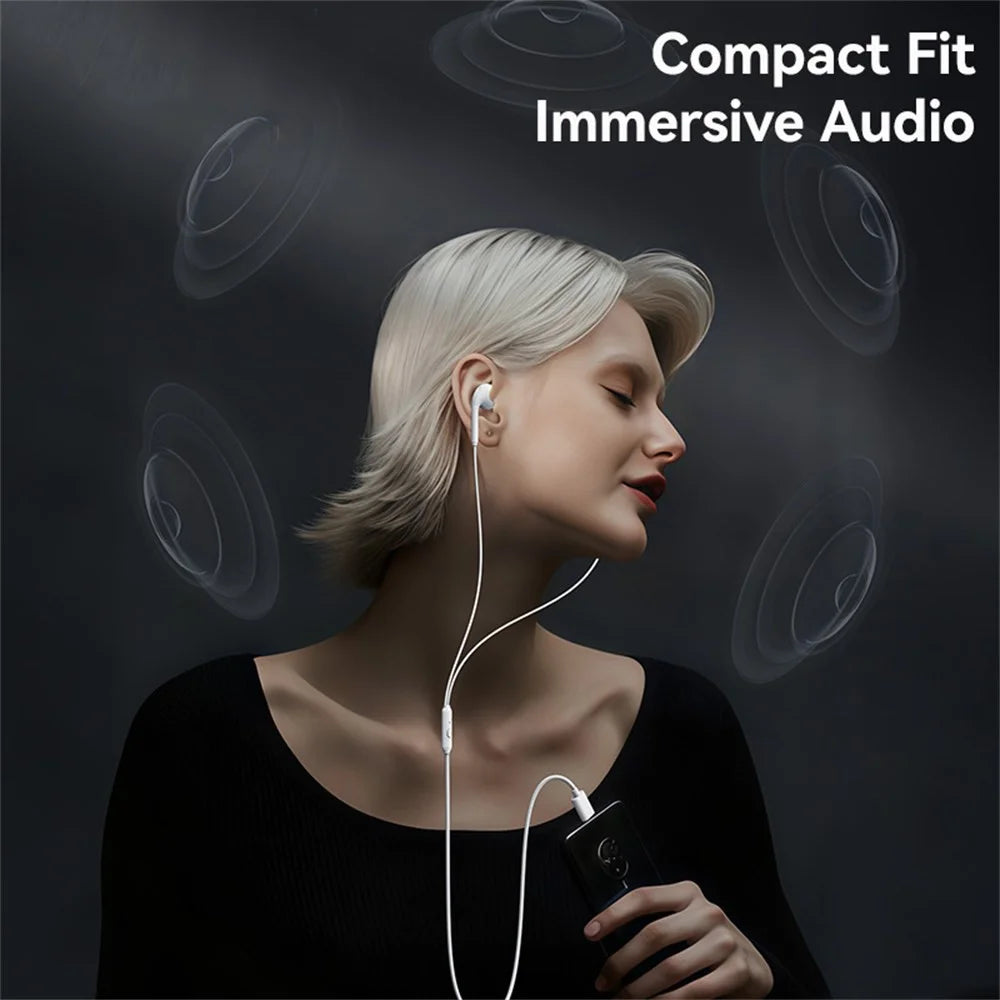 USAMS SJ771 EP-50 1.2m Type-C Digital Wired Earphones Semi-in-ear Earphones with Microphone - 2