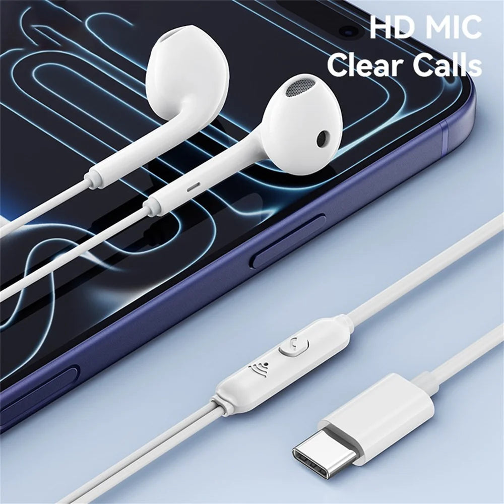 USAMS SJ771 EP-50 1.2m Type-C Digital Wired Earphones Semi-in-ear Earphones with Microphone - 7