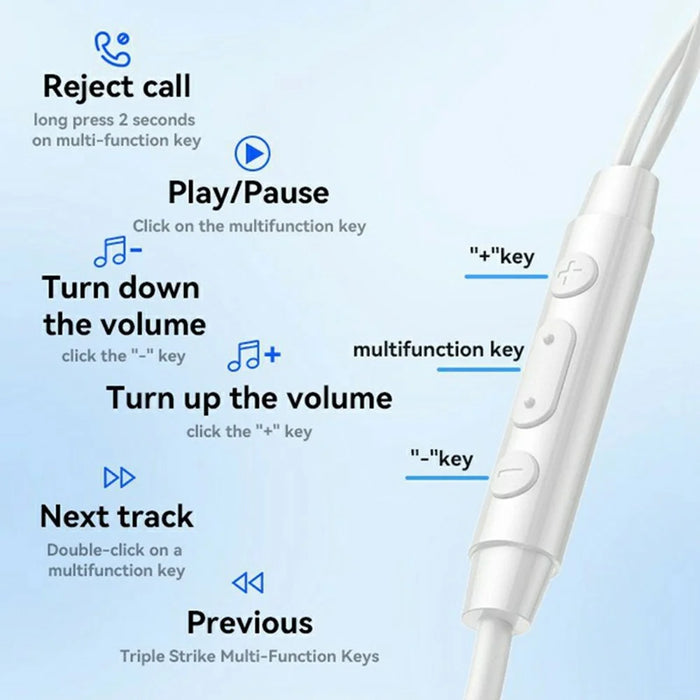 YESIDO YH45 Type-C Digital Earphones In-Ear Wired Headphones with Microphone - White - 7