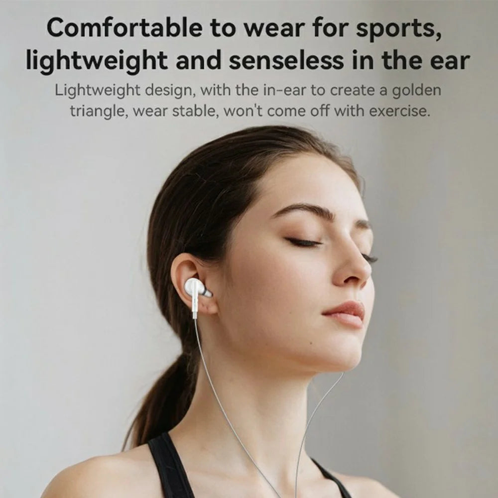 YESIDO YH46 3.5mm Wired Earphones with Micphone One-Button Control Corded Headphones for Calls / Music - White - 7