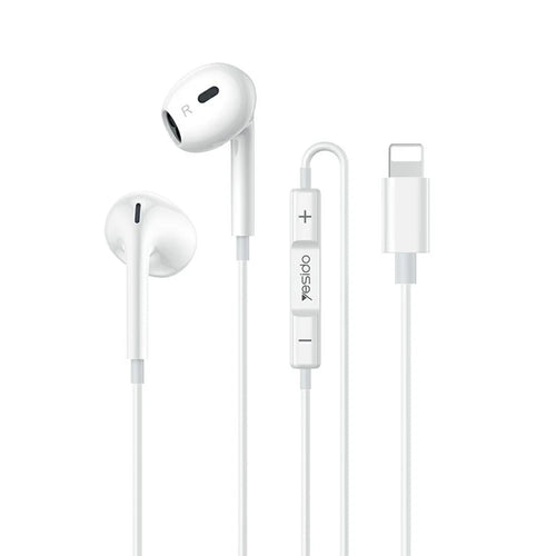 YESIDO YH51 Wired Earphones with iP Connector In-Ear Headphones 14mm Dynamic Driver  /  Multifunction Control - White - 1