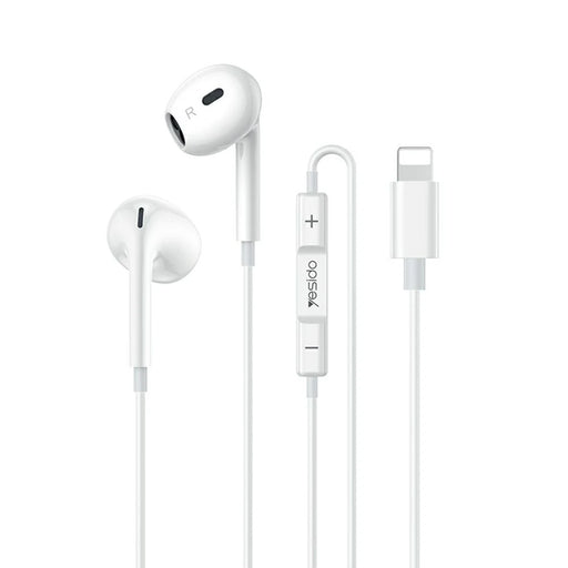 YESIDO YH51 Wired Earphones with iP Connector In-Ear Headphones 14mm Dynamic Driver  /  Multifunction Control - White - 1