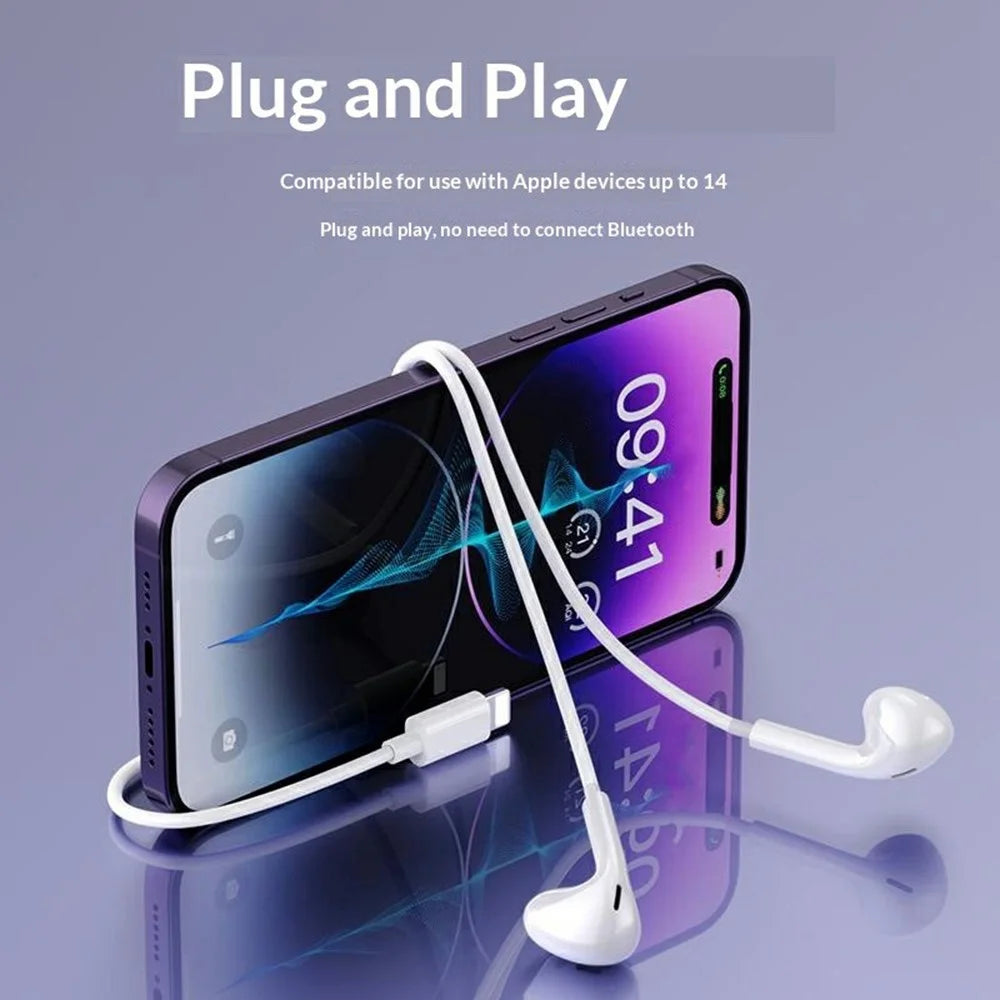 YESIDO YH51 Wired Earphones with iP Connector In-Ear Headphones 14mm Dynamic Driver  /  Multifunction Control - White - 3