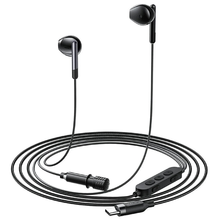ACEFAST L12 USB-C Semi In-Ear Karaoke Wired Earphones Built-In Microphone for Live Streaming  /  Recording  /  Gaming - Black - 3