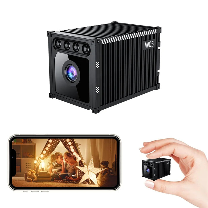 W05 Mini WiFi Security Camera 1080P HD 130 Degree Wide Angle Night Vision Motion Detection for Home Pet Monitoring - Black - 2