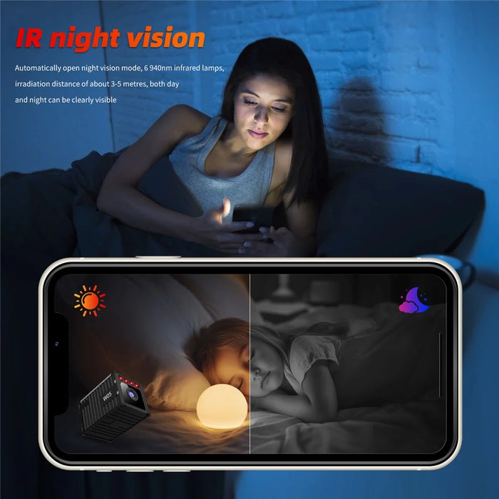 W05 Mini WiFi Security Camera 1080P HD 130 Degree Wide Angle Night Vision Motion Detection for Home Pet Monitoring - Black - 4