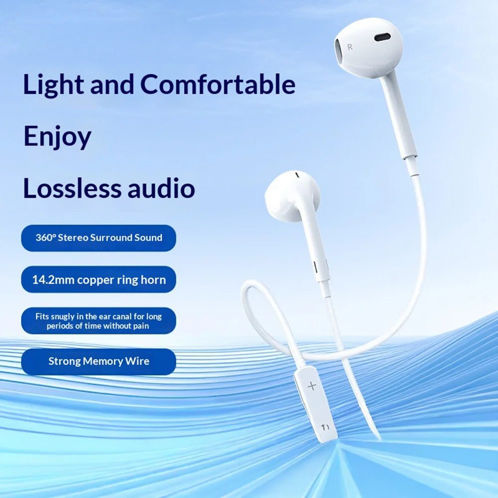 AZEADA 1.2m Wired Earphones Surround Sound Noise Cancelling Semi-in-ear Earphones with Mic - AZ-E02 3.5mm - 2