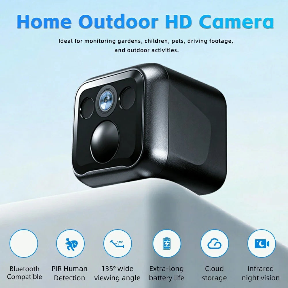 B01 Mini WiFi Security Camera 3MP HD 1080P Night Vision PIR Human Detection Wireless Safety Camera for Home Outdoor - Black - 3