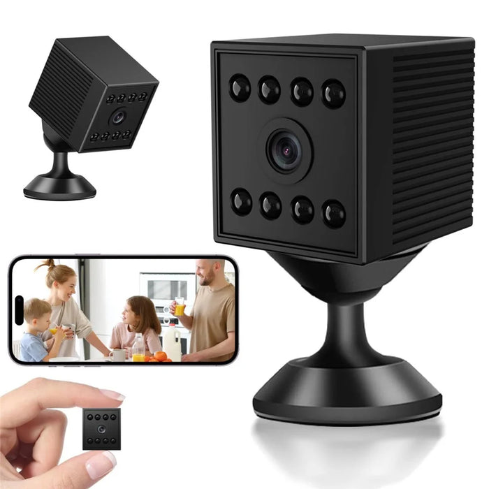 W10 WiFi HD Mini Security Camera Night Vision Motion Detection 1080P Indoor Surveillance Camera - Black - 1