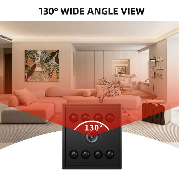 W10 WiFi HD Mini Security Camera Night Vision Motion Detection 1080P Indoor Surveillance Camera - Black - 5