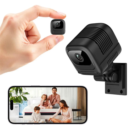 W08 WiFi Mini Camera HD 1080P Infrared Night Vision Motion Detection 130 Degree View Security Cam for Home - Black - 1