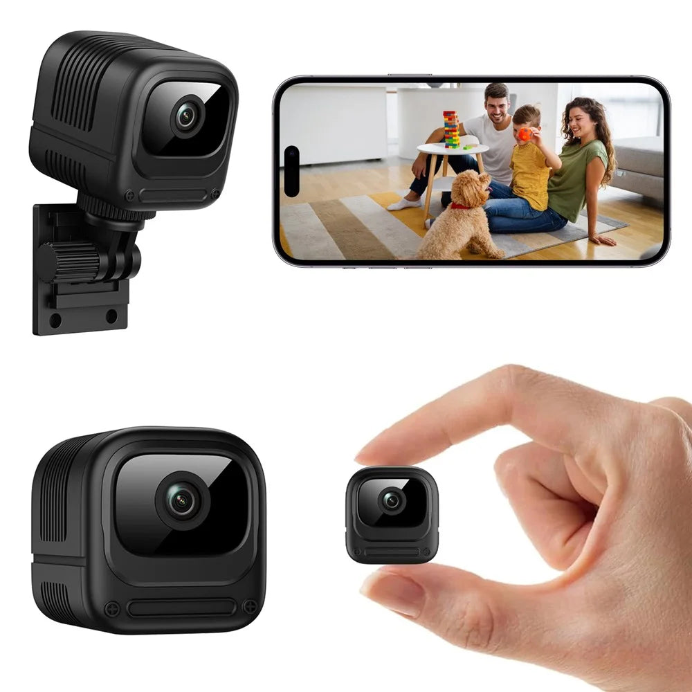 W08 WiFi Mini Camera HD 1080P Infrared Night Vision Motion Detection 130 Degree View Security Cam for Home - Black - 2
