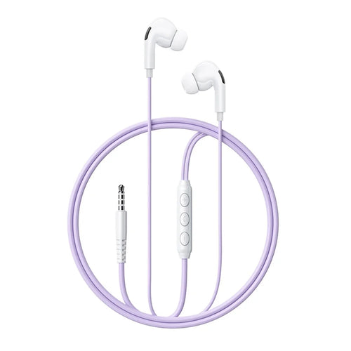 WEKOME YB13 Macaron Series 3.5mm Wired Earphone 10mm Driver Line Control Headphone for Music Calls - Purple - 1