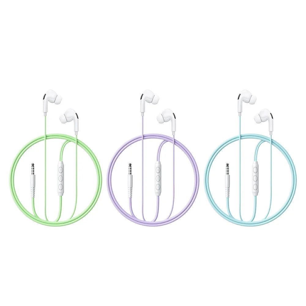 WEKOME YB13 Macaron Series 3.5mm Wired Earphone 10mm Driver Line Control Headphone for Music Calls - Purple - 6