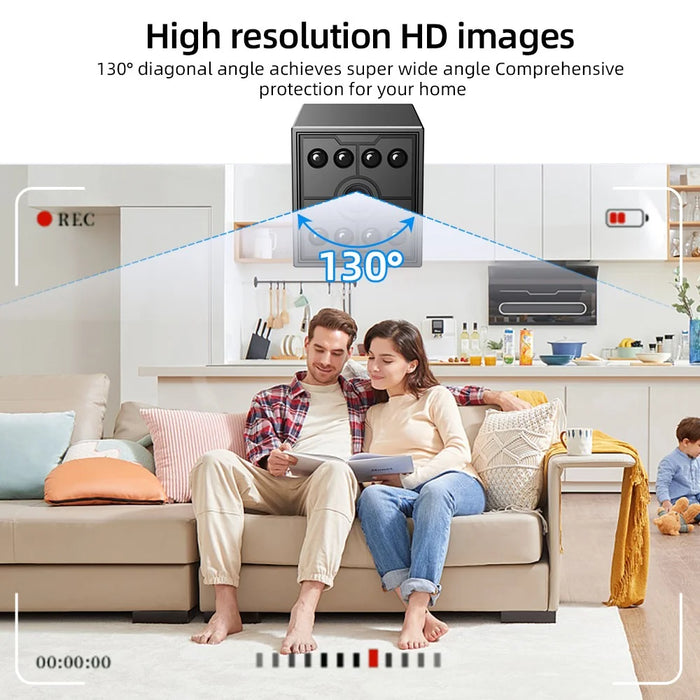 W09 WiFi HD Mini Night Vision Camera 720P Security Cam Motion Detection for Home Office - Black - 2