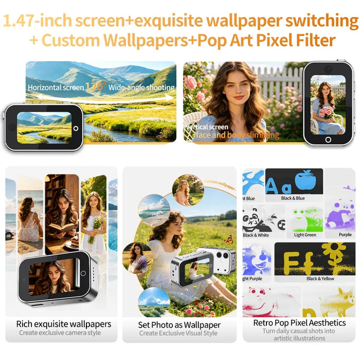 D03 Single Lens Magnetic Thumb Camera 2K Auto Focus 120 Degree Wide Angle 16X Zoom Pocket Camcorder for Sports - Black - 4