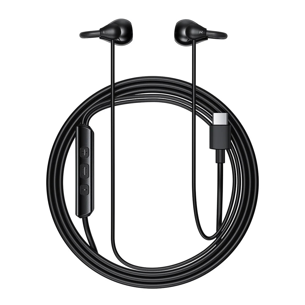 ACEFAST L16 USB-C Clip-On Wired Earphones Hi-Fi Earbuds with Mic 10mm Drivers - Black - 2