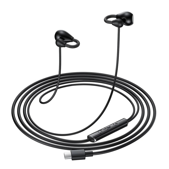 ACEFAST L16 USB-C Clip-On Wired Earphones Hi-Fi Earbuds with Mic 10mm Drivers - Black - 3
