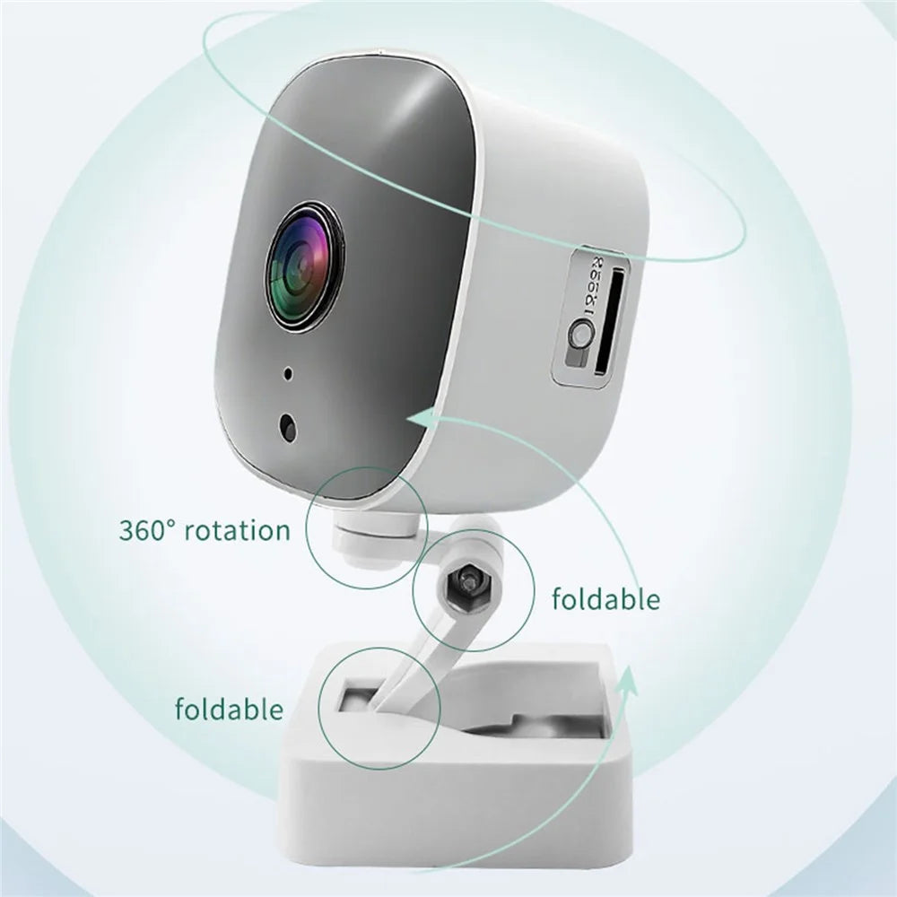 K7 WiFi Camera HD Mini 1080P Full Color Night Vision Two-Way Audio Wide Angle for Indoor Security - White - 5