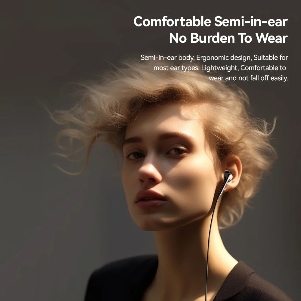 ESSAGER EJ01 3.5mm Wired Control Deep Bass Earphone 1.2m Music Mobile Phone Headset Earbuds for iPhone Huawei - Black - 6