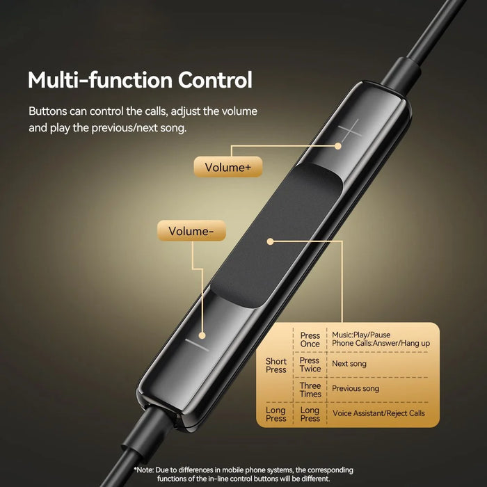 ESSAGER EJ01 3.5mm Wired Control Deep Bass Earphone 1.2m Music Mobile Phone Headset Earbuds for iPhone Huawei - Black - 7