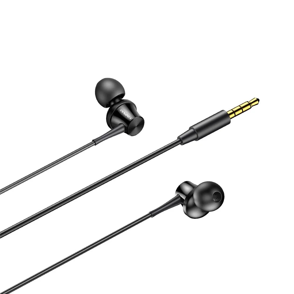 AWEI PC-1 3.5mm Wired In-ear Earphones Bass Stereo Wire Control Music Headset with Mic - 2