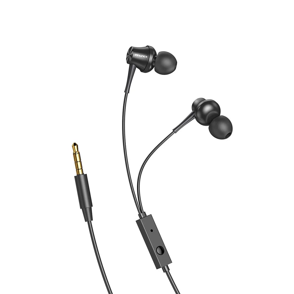 AWEI PC-1 3.5mm Wired In-ear Earphones Bass Stereo Wire Control Music Headset with Mic - 3