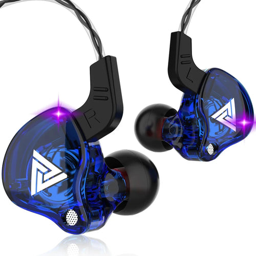 QKZ AK6 3.5mm Wired In-ear Earphone Heavy Bass Stereo Wire Control Mic Headset - Blue - 1