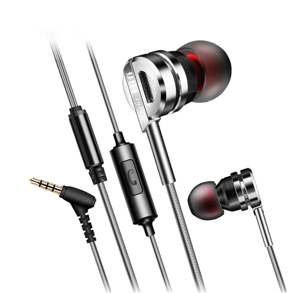 QKZ DM9 Zinc Alloy HiFi Stereo In-ear Headset 3.5mm Wired Heavy Bass Phone Earphone with Mic - 1