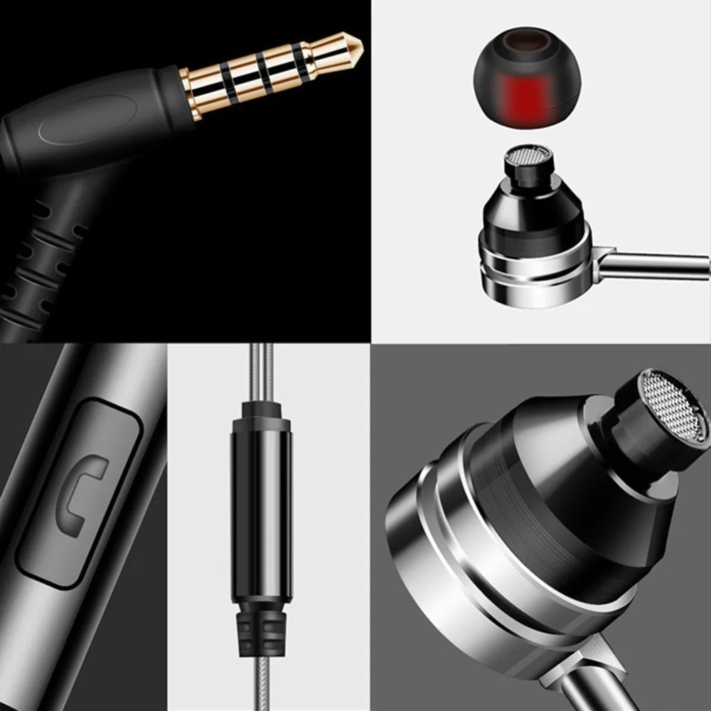 QKZ DM9 Zinc Alloy HiFi Stereo In-ear Headset 3.5mm Wired Heavy Bass Phone Earphone with Mic - 7