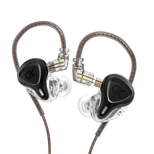 GK G5 [No Mic] Metal In-ear Headphones Bass HiFi Noise Canceling Earphones for Sports Gaming - Black - 1