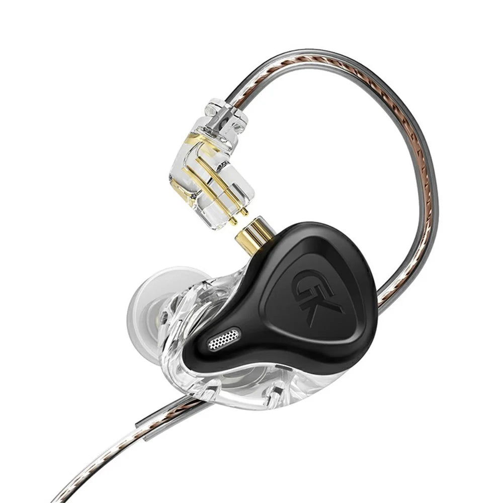 GK G5 [No Mic] Metal In-ear Headphones Bass HiFi Noise Canceling Earphones for Sports Gaming - Black - 2
