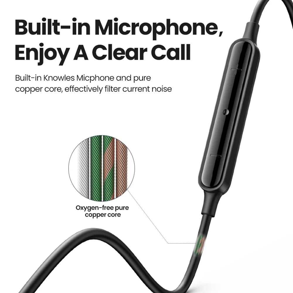 UGREEN 30637 Wired Headphone Earphone In-ear Stereo Surround Sound Gaming Headset 3.5mm Audio Interface Cord Headphone for Android MP3 MP4 - 3