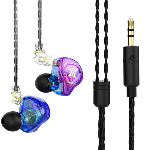 QKZ AK6 Max 3.5mm In-ear Headphones HiFi Sound Detachable Wired Earphones, No Mic - Purple - 1