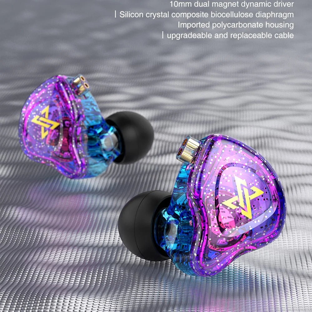 QKZ AK6 Max 3.5mm In-ear Headphones HiFi Sound Detachable Wired Earphones, No Mic - Purple - 3