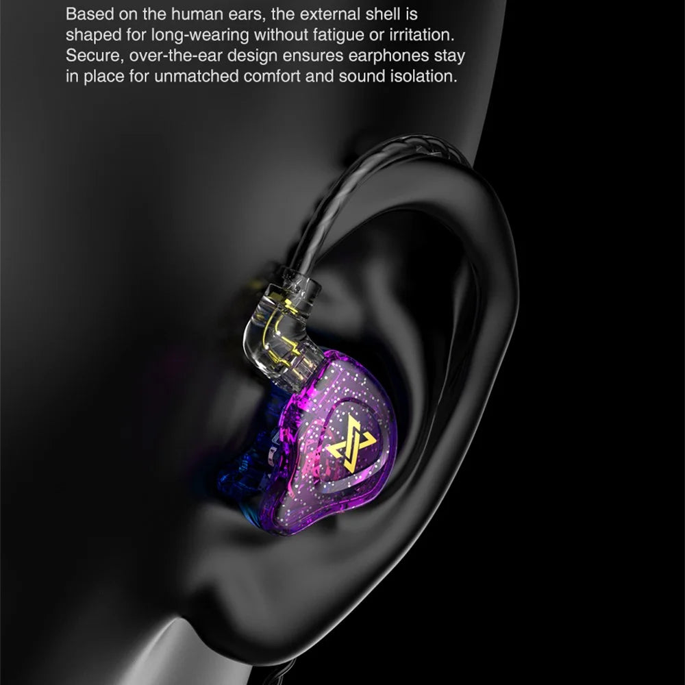 QKZ AK6 Max 3.5mm In-ear Headphones HiFi Sound Detachable Wired Earphones, No Mic - Purple - 7