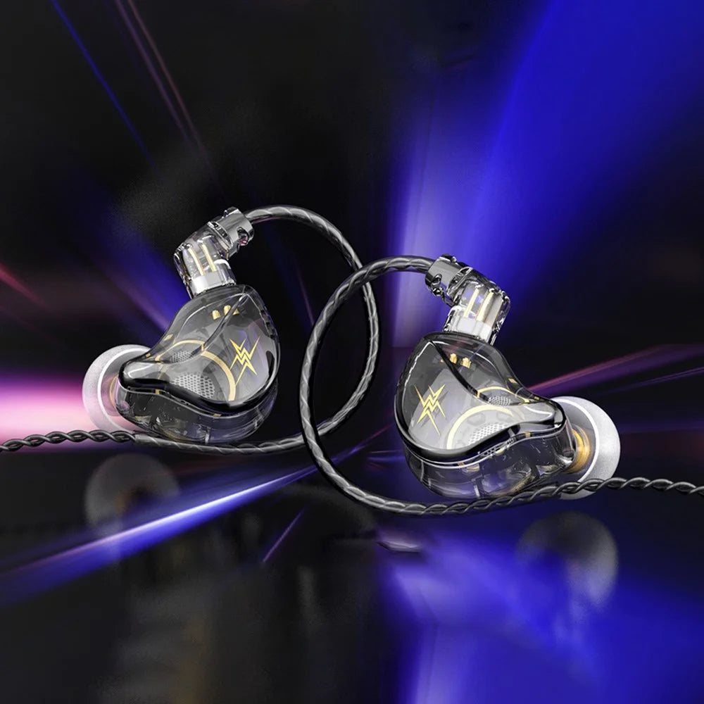 QKZ ZXT (with Microphone Version) 3.5mm Wired HiFi Heavy Bass In-ear Earphone Ergonomic Music Game Headset - Transparent Grey - 2
