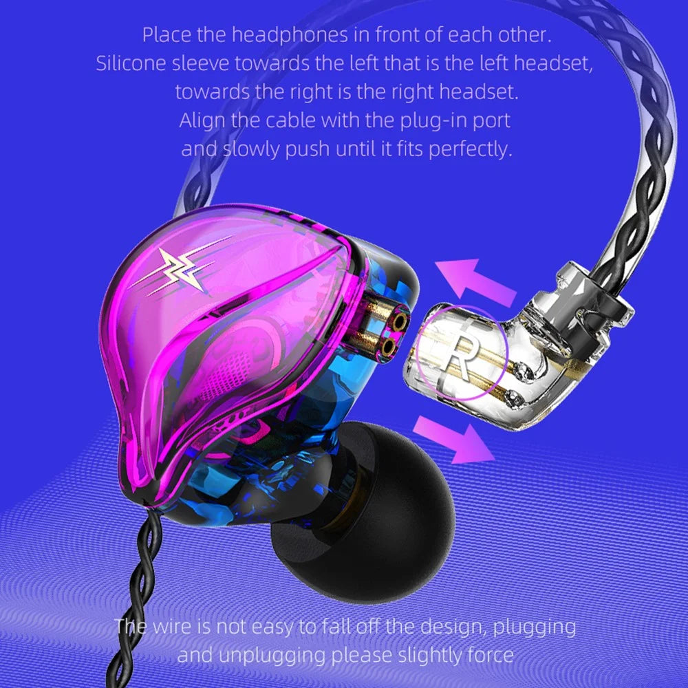 QKZ ZXT (with Microphone Version) 3.5mm Wired HiFi Heavy Bass In-ear Earphone Ergonomic Music Game Headset - Transparent Grey - 6