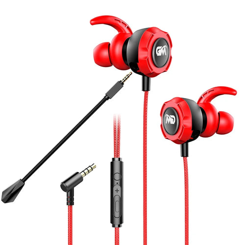 TF-3 HiFi Stereo Headset 3.5mm Wired E-Sports Gaming Music In-ear Earphone with Dual Microphone - Black/Red - 1
