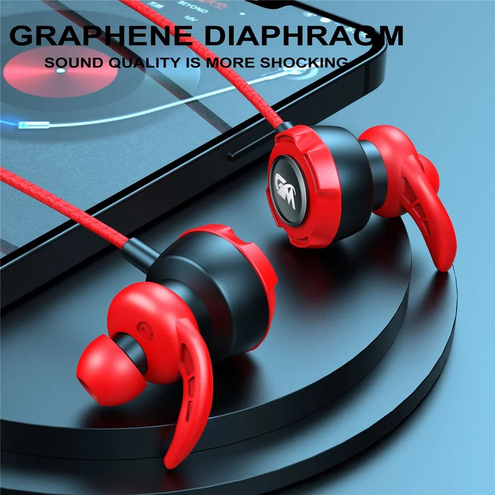 TF-3 HiFi Stereo Headset 3.5mm Wired E-Sports Gaming Music In-ear Earphone with Dual Microphone - Black/Red - 3