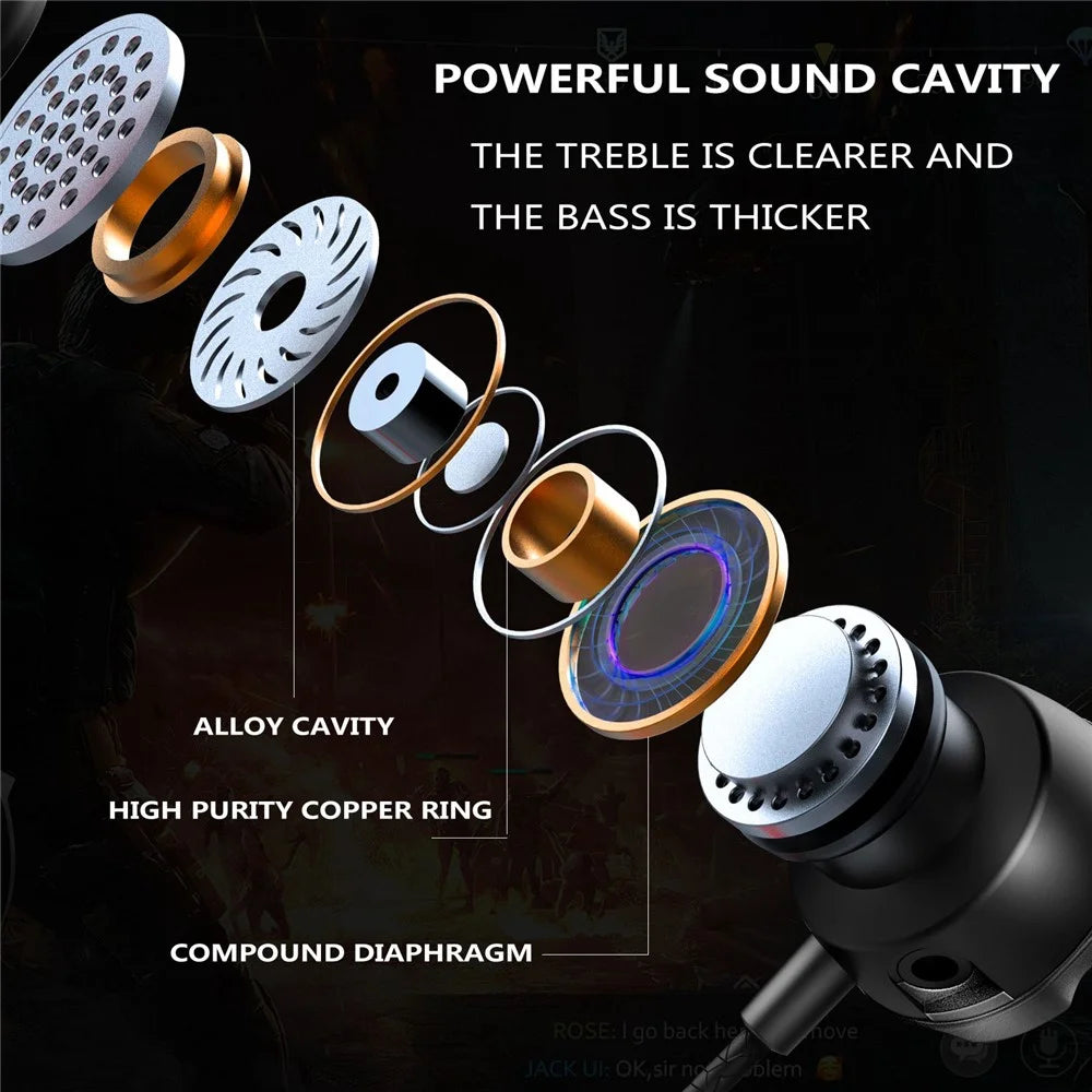 TF-3 HiFi Stereo Headset 3.5mm Wired E-Sports Gaming Music In-ear Earphone with Dual Microphone - Black/Red - 5