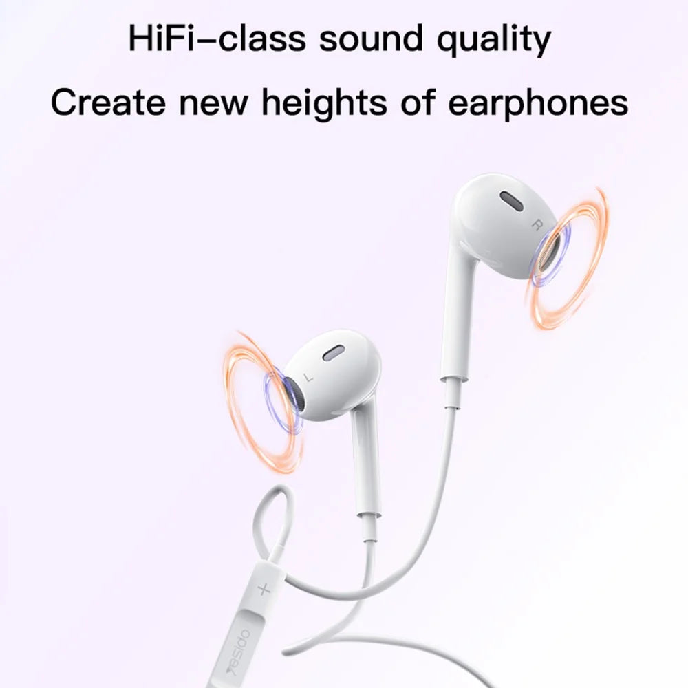 YESIDO YH39 3.5mm Wired Earphone Mobile Phone Laptop Wire Control Music Headset - 5
