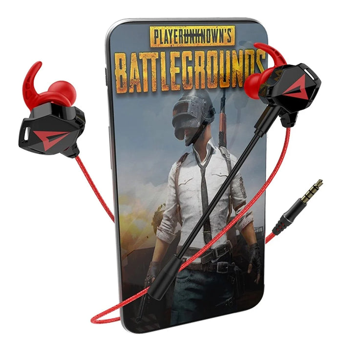 G5 3.5mm Wired In-ear Gaming Headphone Mobile PC Gamer Earphone with Ear Hooks - Black  /  Red - 4