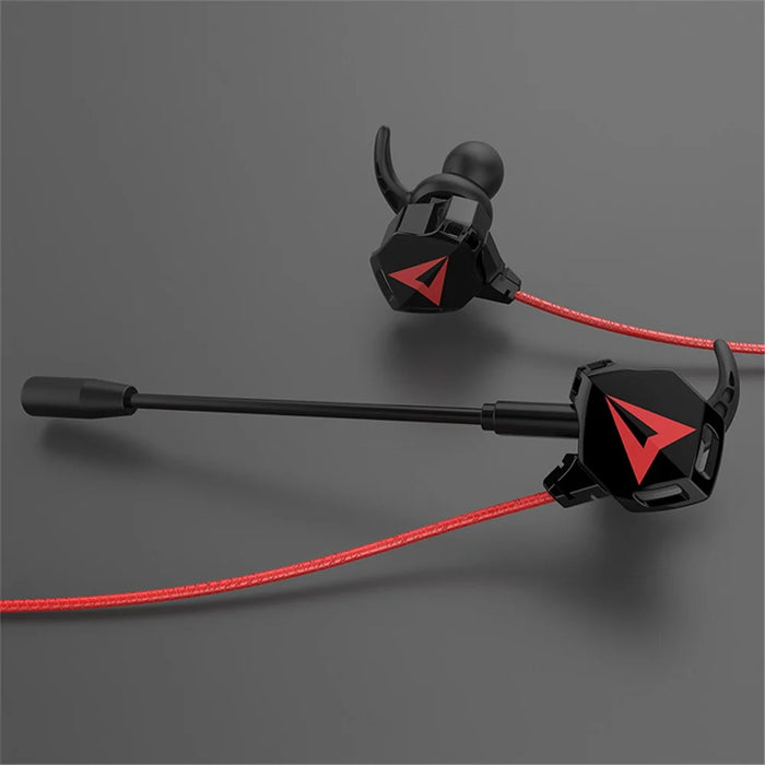 G5 3.5mm Wired In-ear Gaming Headphone Mobile PC Gamer Earphone with Ear Hooks - Black  /  Red - 5