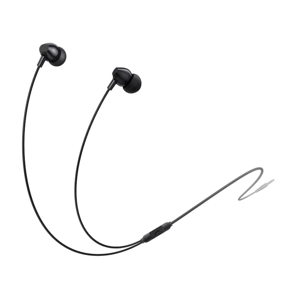 USAMS US-SJ594 EP-47 3.5mm In-Ear Wired Headset Lightweight Headphones TPE Wired Earphones with Sensitive Microphone / Button Control - Black - 2