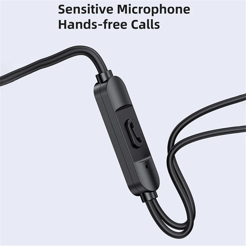 USAMS US-SJ594 EP-47 3.5mm In-Ear Wired Headset Lightweight Headphones TPE Wired Earphones with Sensitive Microphone / Button Control - Black - 5